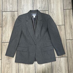 Pendleton Womens Blazer Gray 8 100% Wool Office Career Professional Work Dressy